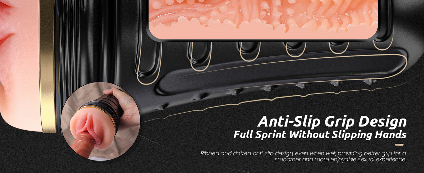 BeckyWhyte’s Signature Grip™ – Realistic Pocket Pussy for Men | 7.5” Deep Male Masturbator with Lifelike Textured Tunnel