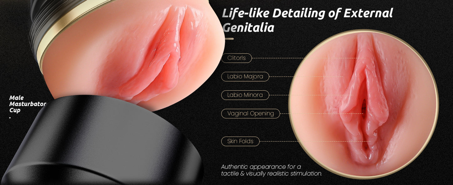 BeckyWhyte’s Signature Grip™ – Realistic Pocket Pussy for Men | 7.5” Deep Male Masturbator with Lifelike Textured Tunnel