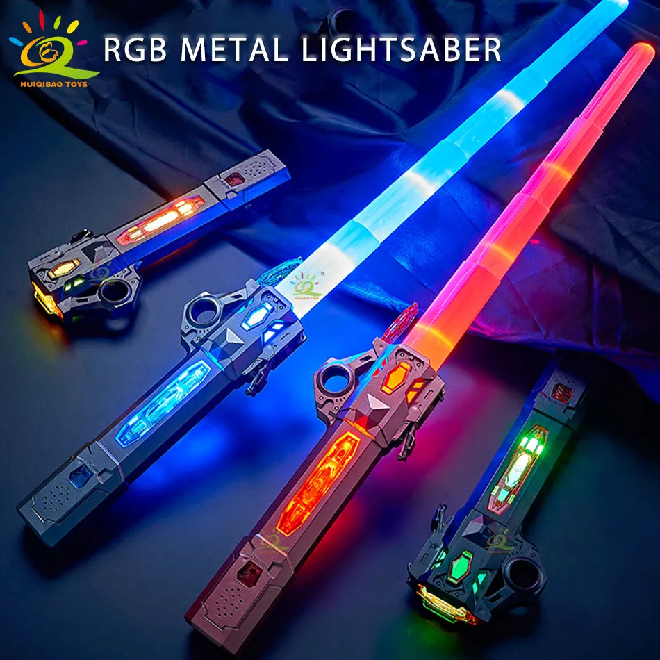 Retractable Lightsaber Finger Rotating Laser Sword Flash Luminous Soundfont Force FX FOC Blaster Cosplay Battle Toy