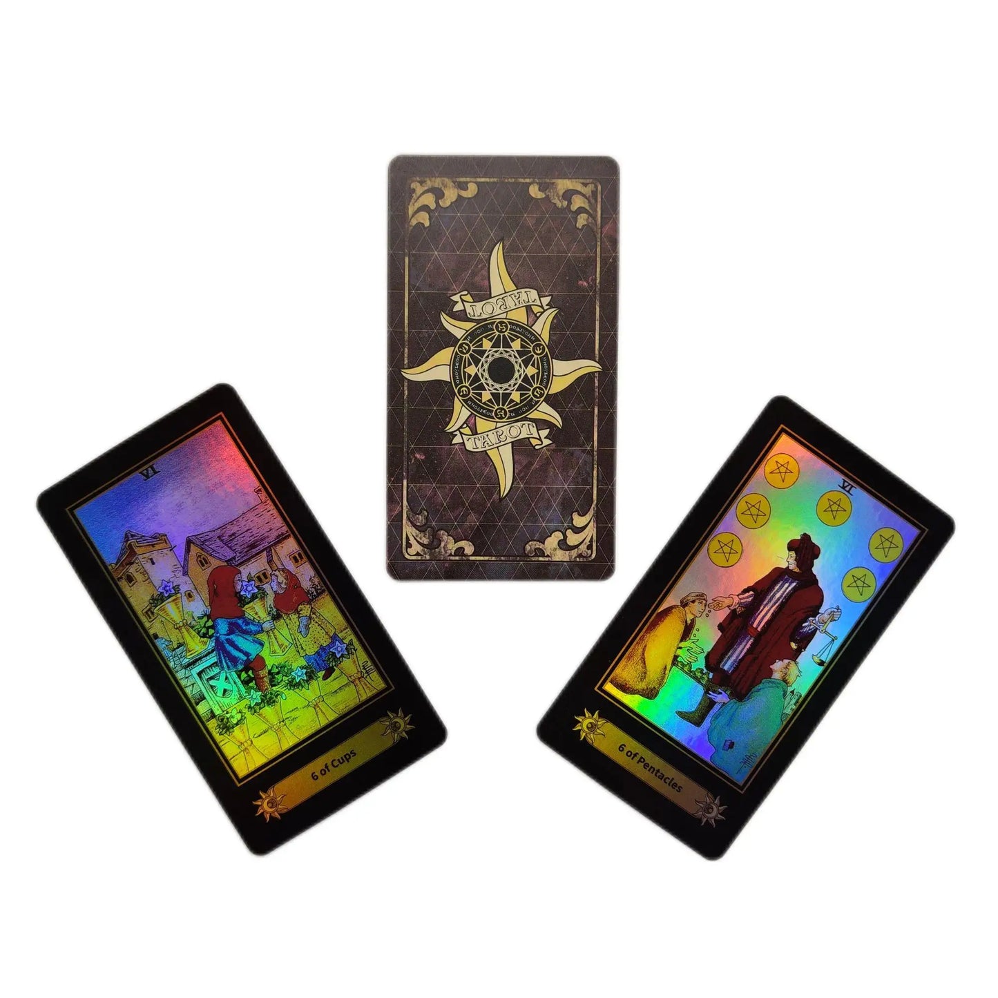 SUNHHX Tarot Cards Set, 78 Surface Laser Tarot Cards, Tarot Cards with English Instructions Book, Tarot Cards for Beginners