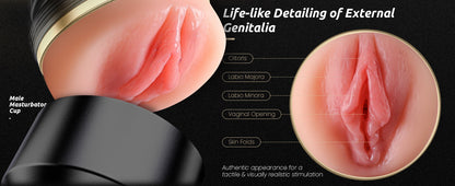 BeckyWhyte’s Signature Grip™ – Realistic Pocket Pussy for Men | 7.5” Deep Male Masturbator with Lifelike Textured Tunnel